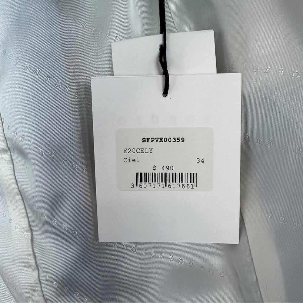 SANDRO Paris | NEW $490 Baby Sky Blue Ciel Blazer Quiet Luxury Workwear 34 - Picture 8 of 16